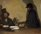 L'invitation by André Devambez, Huile sur panneau, sold Mar 2023