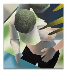 Untitled (solo bleue) by Brandon Lipchik, 2020, Acrylique et techniques mixtes sur toile, sold Dec 2023