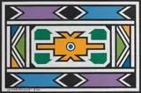 Ndebele abstract by Esther Mahlangu, 2010, Acrylique sur toile, sold Dec 2023
