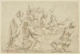 Scène de guérison by Francesco Fontebasso, Plume et encre brune, sold Sep 2023