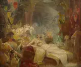 Scène de harem by Georges Rochegrosse, Huile sur toile, sold Sep 2023