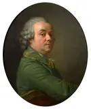 Autoportrait de l'artiste by Charles-Amédée-Philippe van Loo, Huile sur toile, de forme ovale, sold Nov 2023