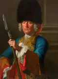 Portrait d'un officier supérieur des Grenadiers de la Maison du roi Louis XV by Martin van Mytens dit le Jeune, Huile sur toile, sold Nov 2023