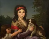 Portrait d'Alexandrine-Julie Vaudoyer, née Lagrenée, fille du peintre et femme de l'architecte Antoine-Laurent Vaudoyer (1756-1846) et de Josephine He by Louis-Jean-François Lagrenée, Huile sur toile, sold Nov 2023