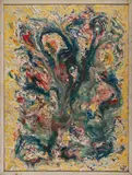 abstract by Lloyd Raymond Ney, oil on board, sold Oct 2013
