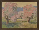spring landscape by Rosetta Bohnert, oil on panel, sold Oct 2013