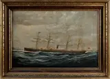ship portrait by Parker Greenwood, oil on canvas, sold Oct 2013