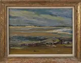 coastal scene by Mary Cable Butler, oil on board, sold Oct 2013