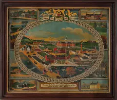 Views of the buildings and surroundings of the Berks County by Charles C. Hofmann, oil on tin, sold Oct 2013