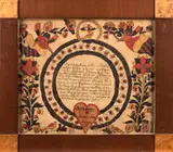 fraktur birth certificate by Blousy Angel Artist, ink and watercolor, sold Oct 2013