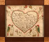 fraktur birth record by Andreas Kessler, watercolor and ink on paper, sold Oct 2013