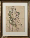works by Emilio Cruz, crayon on paper, sold Sep 2013