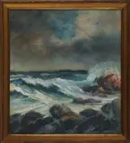 coastal scene by Leonid Gechtoff, pastel, sold Sep 2013