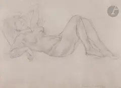 Femme nue étendue, 1921-22 by Henri Matisse, Crayon et estompe, sold Nov 2021