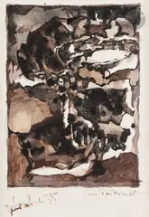Composition by Pierre Dmitrienko, 1955, Gouache et encre, sold Nov 2021