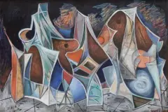 Composition by Henri Goetz, 1947, Gouache, sold Nov 2021