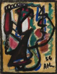 Sans titre by Jean-Michel Atlan, 1954, Huile et pastel sur carton, sold Jun 2021