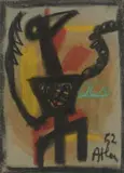 Sans titre by Jean-Michel Atlan, 1952, Pastel sur papier gris, sold Jun 2021