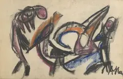 Sans titre by Jean-Michel Atlan, 1949, Pastel, sold Jun 2021