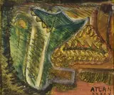 Sans titre by Jean-Michel Atlan, 1945, Huile et pastel sur papier, sold Jun 2021