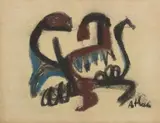 Sans titre by Jean-Michel Atlan, 1951, Pastel et encre, sold Jun 2021