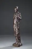 Figure drapée, ou La méditation by Charles Auffret, 1965, Épreuve en bronze à patine brune foncée, sold Jun 2021