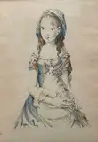 Fillette au chat. 1959 by Léonard-Tsuguharu Foujita, Lithographie en couleurs sur vélin, sold Jun 2021
