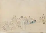 Pêcheurs de Bourgreg (Rabat) by Edy Legrand, Encre et aquarelle, sold May 2016