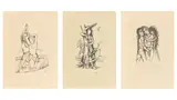 Zenana“ (Mappenwerk) by Karl Hofer, 1923, Original-Velin-Umschlag, typografisch bedruckt, mit 10 Lithografien, jeweils auf Papier und in einem Passepartout, sold Jan 2024