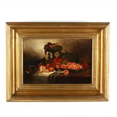 Still Life with Fruit by George William Whitaker, Oil on canvas, sold Nov 2020