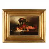 Still Life with Fruit by George William Whitaker, Oil on canvas, sold Nov 2020