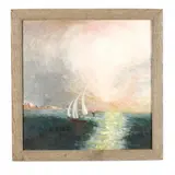 Waterscape with Sailboat by Gene Locklear, Oil on board, sold Nov 2020