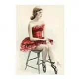 Ballerina in Red by Myrtle Tremblay, Watercolor on paper, sold Nov 2020