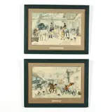 Pair of Carriage Prints by Georges Louis Charles Busson, Chromolithographs in color, sold Nov 2020