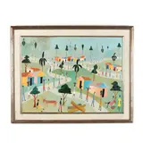 Village Scene by Joseph Cameau, Oil on Masonite, sold Nov 2020
