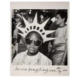 Girl with Statue of Liberty Crown by Rosalind Fox Solomon, Archival pigment print, sold Oct 2020