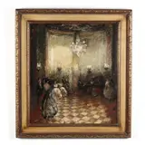 Concert Scene by Ludwig Gschossmann, Oil on canvas, sold Oct 2020