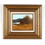 Reed's Barn by Ronald Lewis, Oil on panel, sold Oct 2020
