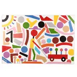 Large Hard-Edge Painting with Figure by Sam Ezell, Oil on canvas, sold Oct 2020
