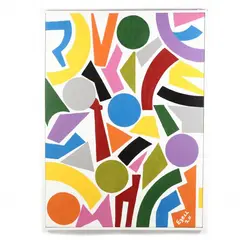 Large Colorful Hard-Edge Painting by Sam Ezell, Oil on canvas, sold Oct 2020