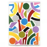 Large Colorful Hard-Edge Painting by Sam Ezell, Oil on canvas, sold Oct 2020