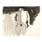 Male Nude by Leonard Baskin, Ink on laid paper with watermark, sold Oct 2020