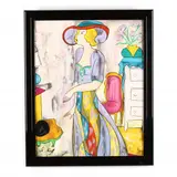 Portrait of a Woman by Linda Le Kinff, Serigraph on canvas, sold Oct 2020