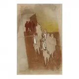 Abstract Composition with Figures by Eugene Massin, Pastel on tan laid paper, sold Oct 2020