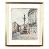 View of an Italian Piazza by Giovanni Colombo da Busnago, Oil on canvas, sold Oct 2020