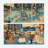 Two works by Utagawa Kunisada and Utagawa Toyokuni, c. 1820, woodblock print in colors, sold Apr 2024