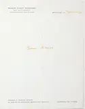 Bruxelles, 1er janvier 70. by Marcel Broodthaers., Note autographe à l’encre dorée, 1 page in-4 sur papier filigrané American Parchment, sold May 2023