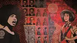 Mural by Shepard Fairey, 2006, Collage de sérigraphies et technique mixte sur 15 panneaux de contreplaqué, sold Apr 2023