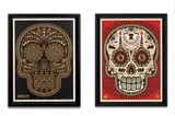 Power & Glory Day of the Dead Skull (Gold & Red) - 2014 / 2018 by Shepard Fairey, Set de 2 sérigraphies en couleurs, sold Apr 2023