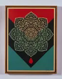 Blood and Oil Mandala by Shepard Fairey, Sérigraphie sur bois, sold Apr 2023
